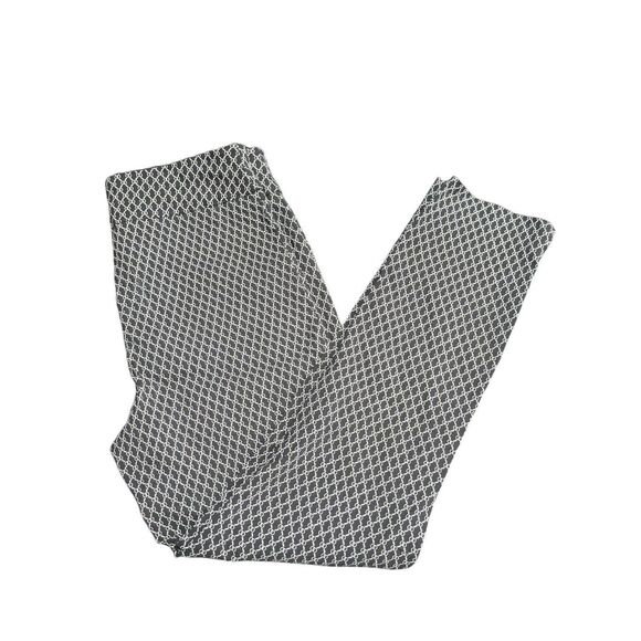 Counterparts Pull-on Stretch Cropped Ankle Black & White Pants Size 8 - Picture 1 of 8